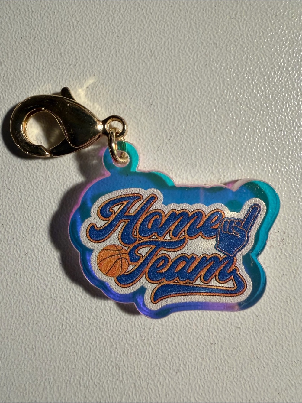 Stoney Clover Home Team NY Knicks Basketball Holographic Charm keychain NBA